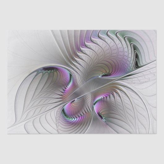 Moderne Abstracte Shy Fantasy Figuur Fractal Art Tissuepapier (Voorkant)