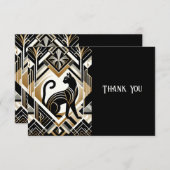 Moderne Abstracte Sierlijke Kat Bedankkaart (Voorkant / Achterkant)