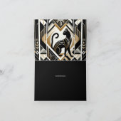 Moderne Abstracte Sierlijke Kat Bedankkaart (Binnen)