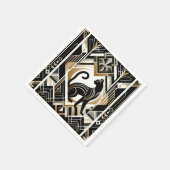 Moderne Abstracte Sierlijke Zwarte Kat Servetten (Hoek)