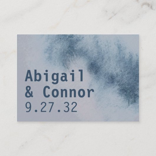 Moderne Abstracte Slate Blue Grey Mist Web QR Informatiekaartje (Achterkant)