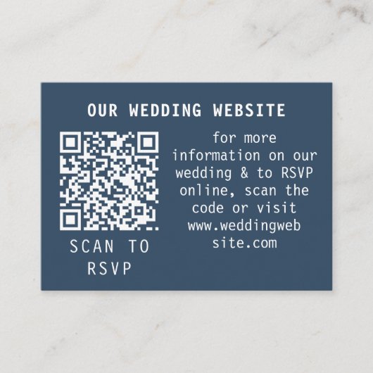 Moderne Abstracte Slate Blue Grey Mist Web QR Informatiekaartje (Voorkant)