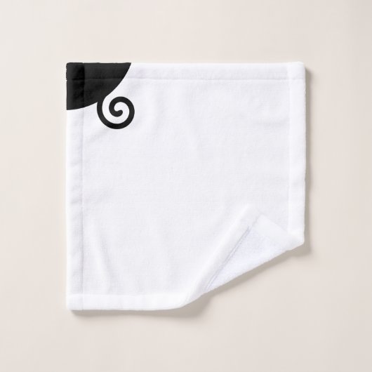 Moderne Abstracte spiraal in zwart en wit Bad Handdoek (Wasdoekje)