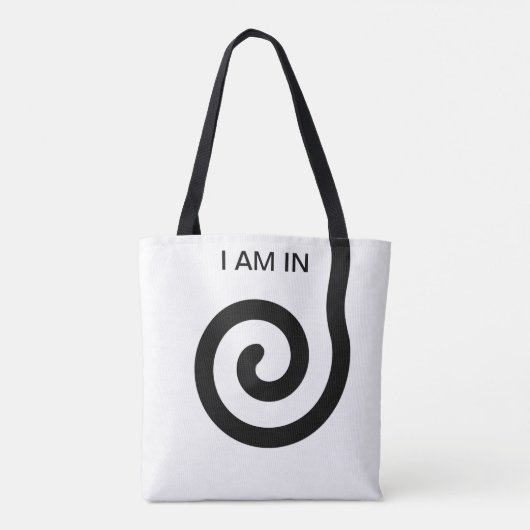 Moderne abstracte spiraal op zwart en wit draagtas (Achterkant)