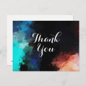 Moderne Abstracte Spletters van Verf Dank u Briefkaart (Voorkant / Achterkant)