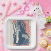 Moderne Abstracte stedelijke achtergrond levendig Papieren Bordje (Feest)