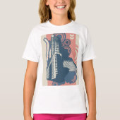 Moderne Abstracte stedelijke achtergrond levendig T-shirt (Voorkant)