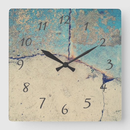 Moderne Abstracte stenen wandklok Vierkante Klok (Voorkant)