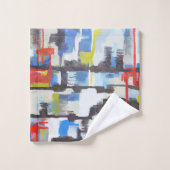 Moderne Abstracte stijl in meerdere kleuren Bad Handdoek (Wasdoekje)