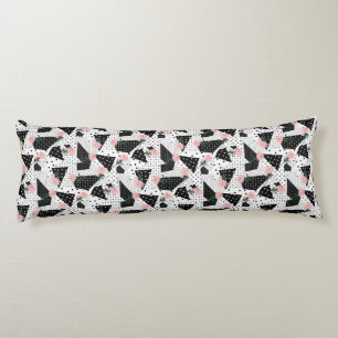 Moderne Abstracte Stippen en roze bloemen Lichaamskussen