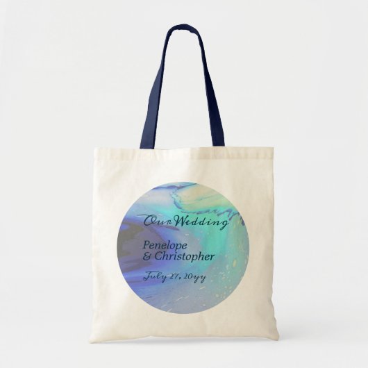 Moderne Abstracte strand bruiloft in de oceaan Tote Bag (Voorkant)