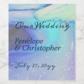 Moderne Abstracte strand bruiloft in de oceaan Wijn Etiket (Enkel label)