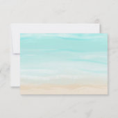 Moderne Abstracte Strand Bruiloft RSVP Kaart (Achterkant)
