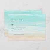 Moderne Abstracte Strand Bruiloft RSVP Kaart (Voorkant / Achterkant)