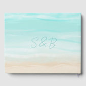 Moderne Abstracte strandbruiloft Gastenboek (Achterkant)