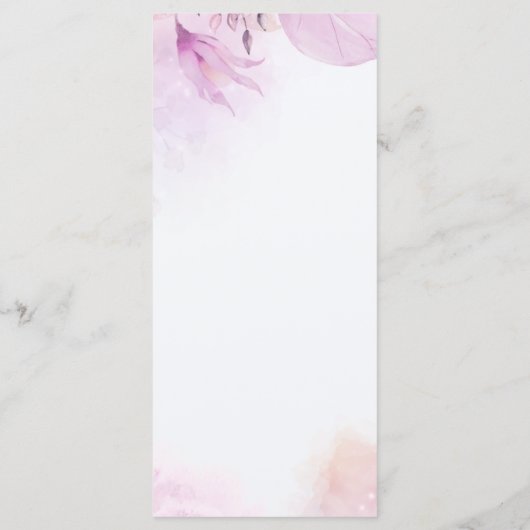 Moderne Abstracte strandbruiloft Menu (Achterkant)