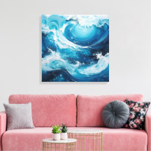 Moderne Abstracte Swirl in de kleur Ocean Blue Wav