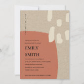 MODERNE ABSTRACTE TERRA COTTA BRUIDSSCHMAKUITODIGI BEDANKKAART (Voorkant)