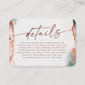 Moderne Abstracte Terra Cotta Fall Wedding Details Informatiekaartje (Voorkant)