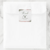 Moderne Abstracte Terra Rosa Roze bruiloft Dank u Vierkante Sticker (Tas)