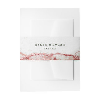 Moderne Abstracte Terra Rosa Roze bruiloft Uitnodigingen Wikkel