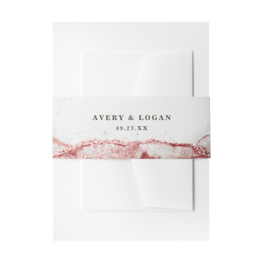 Moderne Abstracte Terra Rosa Roze bruiloft Uitnodigingen Wikkel (Voorkant Voorbeeld)