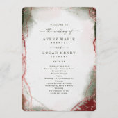 Moderne Abstracte Terra Rosa Roze Huwelijksceremon Programma (Voorkant)