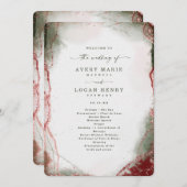 Moderne Abstracte Terra Rosa Roze Huwelijksceremon Programma (Voorkant / Achterkant)