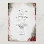 Moderne Abstracte Terra Rosa Roze Huwelijksceremon Programma (Achterkant)