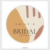 Moderne Abstracte Terracotta Artistieke Bruidsdouc Sticker (Vel)