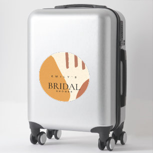 Moderne Abstracte Terracotta Artistieke Bruiloftsd Sticker