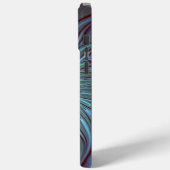 Moderne Abstracte Trendy Blauwe Bloem Fractal Art Case-Mate iPhone Case (Achterkant / Links)