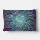 Moderne Abstracte Trendy Blauwe Bloem Fractal Art Etui (Achterkant)
