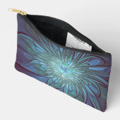 Moderne Abstracte Trendy Blauwe Bloem Fractal Art Etui (Open)