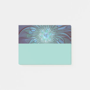 Moderne Abstracte Trendy Blauwe Bloem Fractale Kun Post-it® Notes