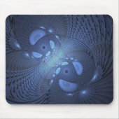 Moderne Abstracte Trendy Dusk Blue Fractal Art Muismat (Voorkant)