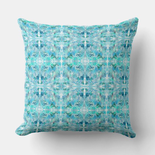 Moderne Abstracte Turkooisen Op Maat Gemaakte Teks Kussen (Voorkant)