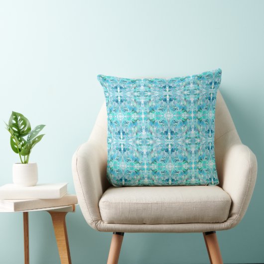 Moderne Abstracte Turkooizen Geschenk met Eigen Te Kussen (Stoel)