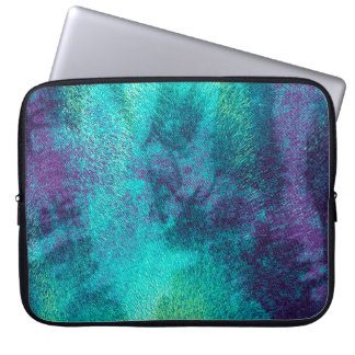 Moderne Abstracte Turquoise en Paarse Laptop Hoes