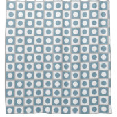 Moderne Abstracte Turquoise & Wit Douchegordijn (Voorkant)