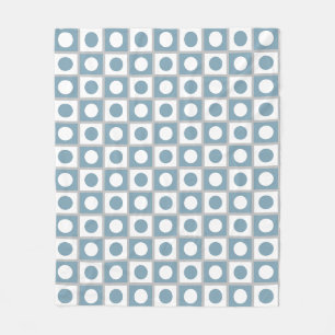 Moderne Abstracte Turquoise & Wit Fleece Deken