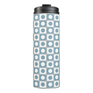 Moderne Abstracte Turquoise & Wit Thermosbeker