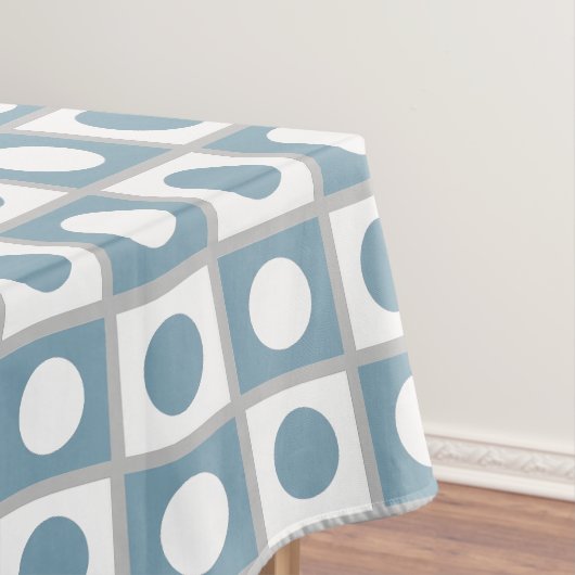 Moderne Abstracte Turquoise & Witte Tafelkleed (Voorbeeld)