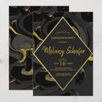 Moderne Abstracte uitnodiging voor marmer Afstuder