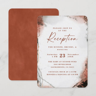 Moderne Abstracte verbrande Oranje huwelijksrecept Informatiekaartje