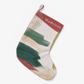 Moderne Abstracte verf | Kerst van monogram Kleine Kerstsok (Voorkant (Hangend))
