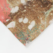 Moderne Abstracte verf koraal Blauwgroen Gold Whit Fleece Deken (Hoek)