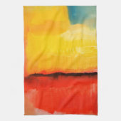 Moderne Abstracte verf met roodgeel Theedoek (Verticaal)