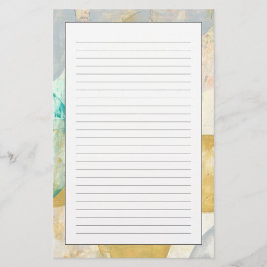 Moderne Abstracte verf op krantenpapier Briefpapier (Voorkant)