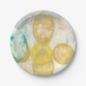 Moderne Abstracte verf op krantenpapier Papieren Bordje (Voorkant)